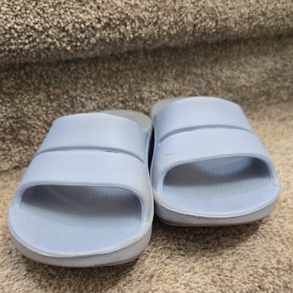 OOFOS Light Blue Slide Sandals